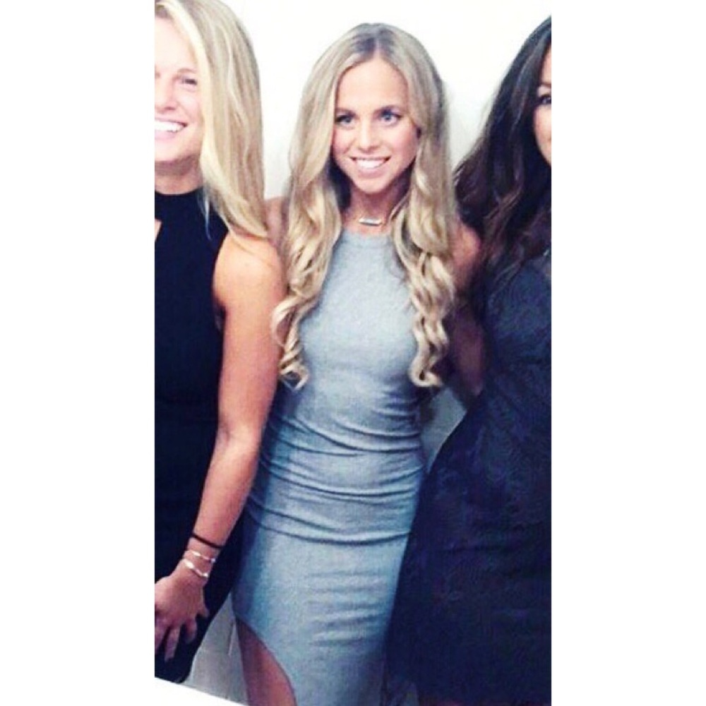 Revolve grey high neck bodycon dress